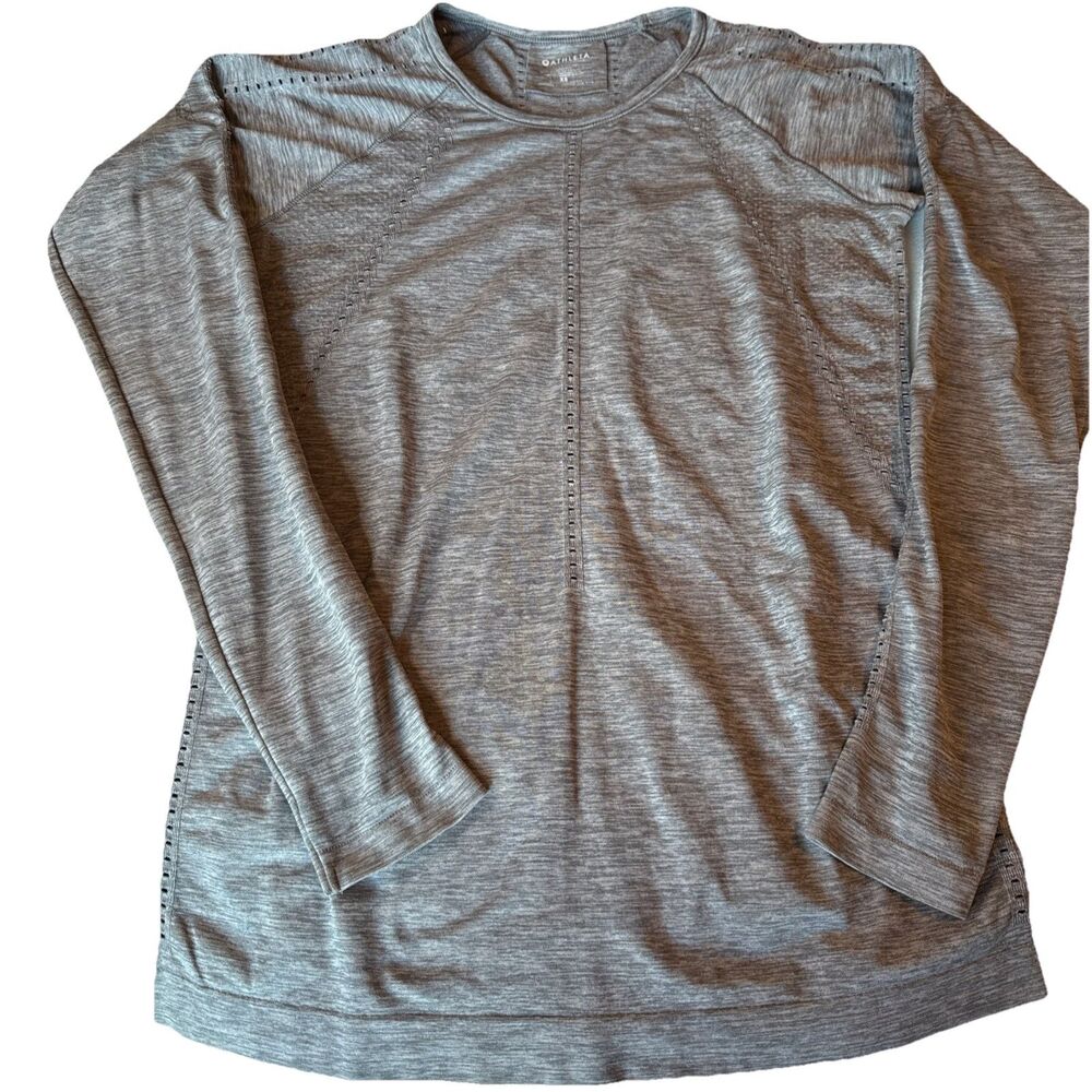 Athleta Foothills Seamless Perforated Women’s Top Gray XS Athleisure Gym Running